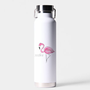 Pink Flamingo Preppy Personalisiert Trinkflasche