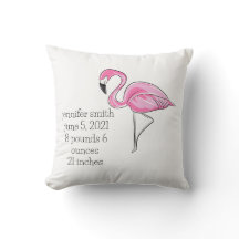 Pink Flamingo Preppy Personalisierte Geburtsstunde
