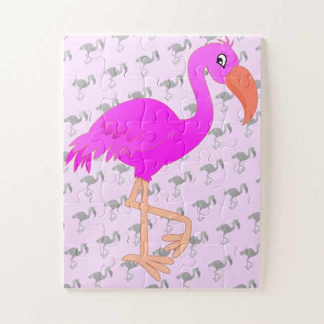 Pink Flamingo Puzzle Geschenk (Vertikal)