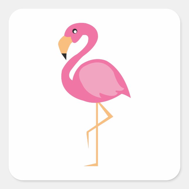 Pink Flamingo Quadratischer Aufkleber (Vorderseite)
