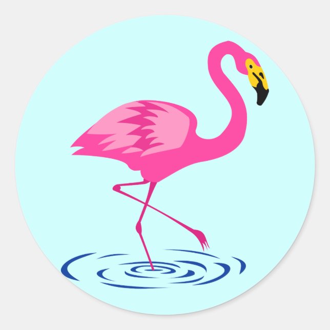 Pink Flamingo Runder Aufkleber (Vorderseite)