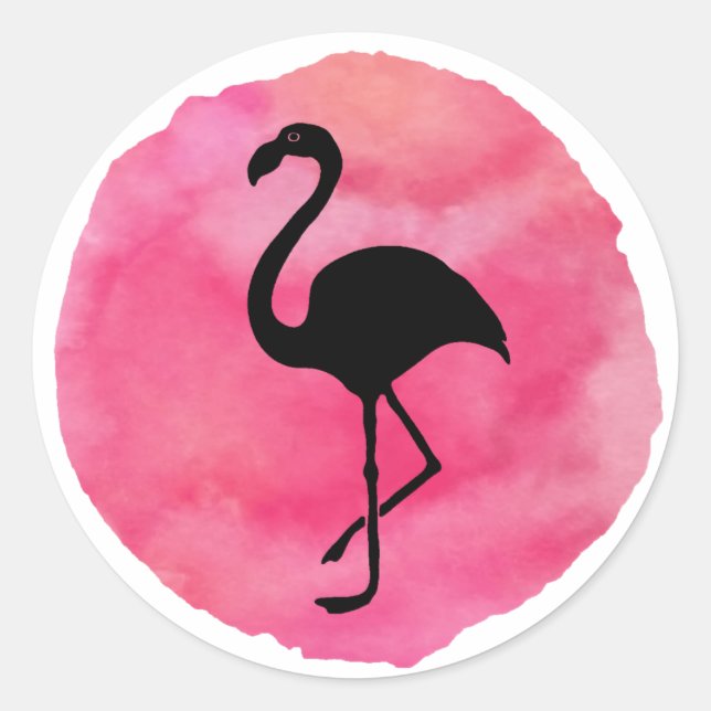 Pink Flamingo Runder Aufkleber (Vorderseite)