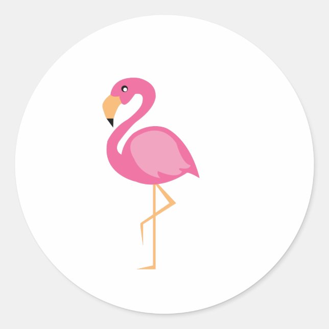 Pink Flamingo Runder Aufkleber (Vorderseite)