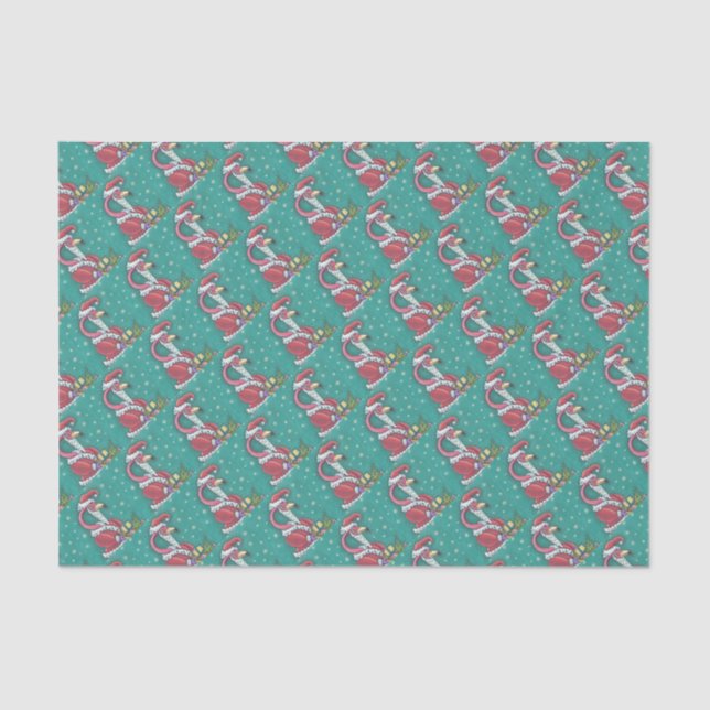 PINK FLAMINGO SANTA CHRISTMAS TISSUPAPIER SEIDENPAPIER (Vorderseite)