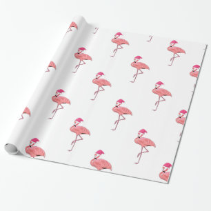 Pink Flamingo Santa Claus Geschenkpapier