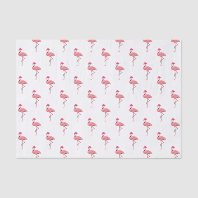 Pink Flamingo Santa Claus Pattern Seidenpapier (Vorderseite)