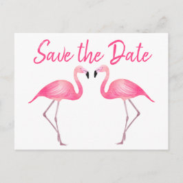 Pink Flamingo Save the Date Verlobung Hochzeit Ankündigungspostkarte