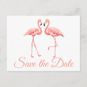 Pink Flamingo Save the Date Verlobung Hochzeit Ankündigungspostkarte