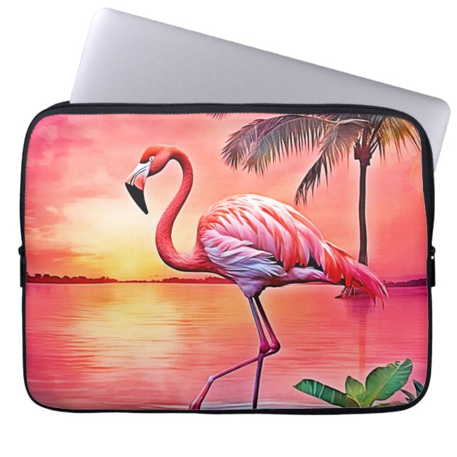 Pink Flamingo Scene Design Laptopschutzhülle (Vorderseite)