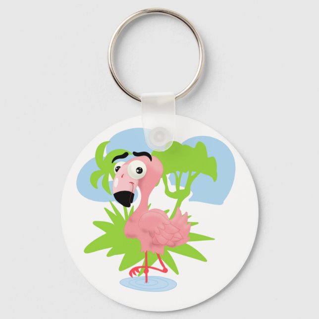 Pink Flamingo Schlüsselanhänger (Vorderseite)