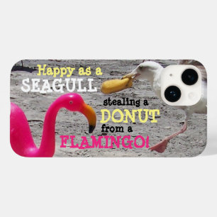 Pink Flamingo Seagull Donut Beach Spaß Case-Mate iPhone 14 Hülle