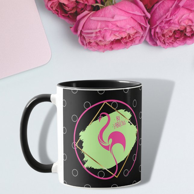 Pink Flamingo sein fabelhaftes inspirierendes Spri Tasse (Von Creator hochgeladen)