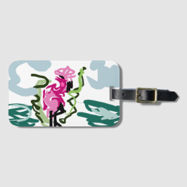 Pink flamingo set gepäckanhänger