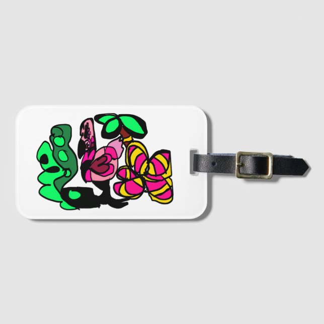 Pink flamingo show vibe  gepäckanhänger (Vorderseite (Horizontal))