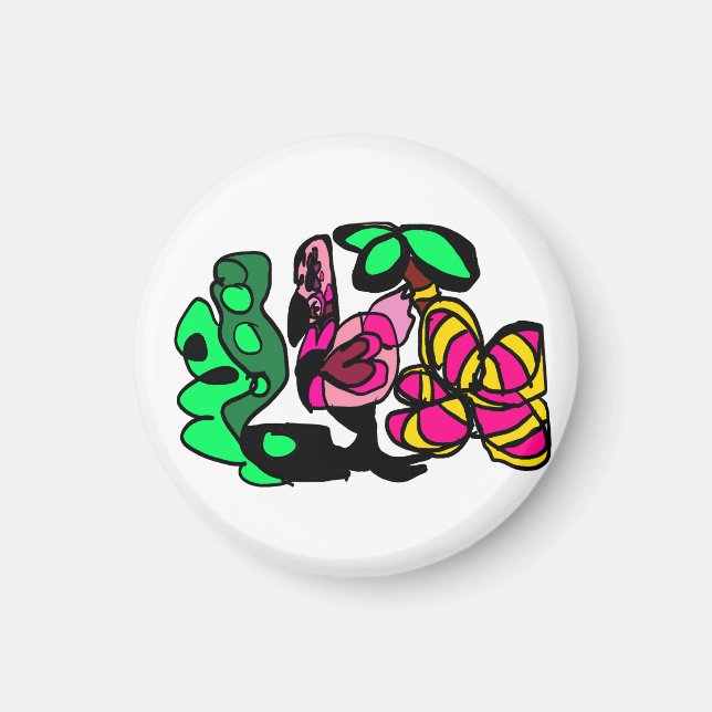 Pink flamingo show vibe  magnet (Vorne)