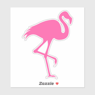 Pink Flamingo Silhouette Bird Animal Wildlife Aufkleber