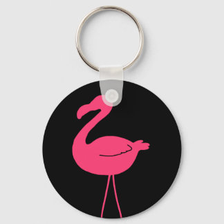 Pink Flamingo Silhouette Schlüsselanhänger