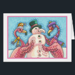 PINK FLAMINGO SNOWMAN, CHRISTMAS GREETCARD B<br><div class="desc">FLAMINGOS MACHEN PINK SNOWMEN. EIN KLEINER MAKER FÜR DEN URLAUB. CHRISTMAS GREETING/NOTE KARTE Leere,  weiße Grenze *Maßgeschneiderte ... .Suchen nach übereinstimmenden Elementen Susan Brack Design</div>