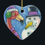 PINK FLAMINGO SNOWMAN CHRISTMAS ORNAMENT Herz<br><div class="desc">EIN LÄCHELN FÜR IHREN URLAUB. SNOWMAN FLAMINGO STIL CHRISTMAS ORNAMENT Herz ... .Suchen nach übereinstimmenden Elementen Susan Brack Design</div>