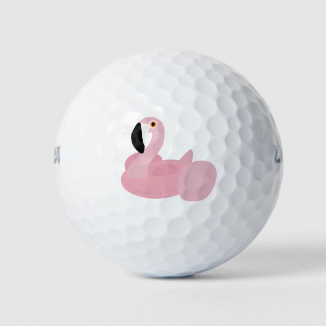 Pink Flamingo Sommer Pool Schwimmbad Golf Ball (Vorderseite)