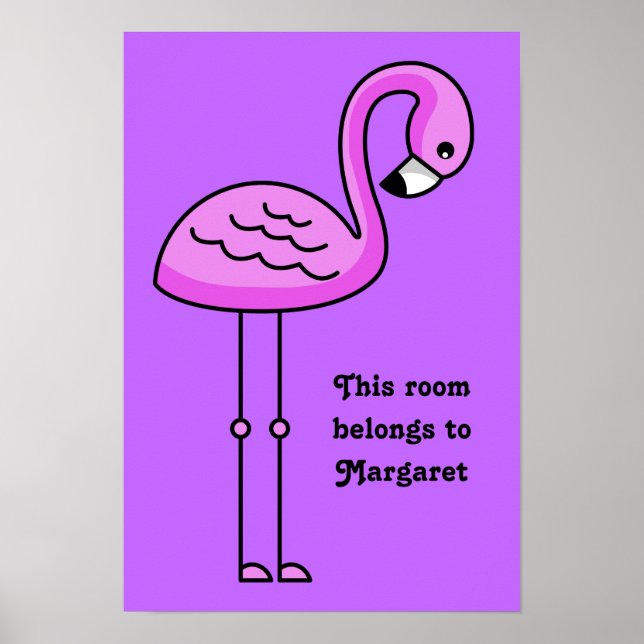 Pink Flamingo Sondertext & Farbposter Poster (Vorne)