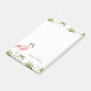 Pink Flamingo Sonnenbrille Palm Trees Good Vibes Post-it Klebezettel