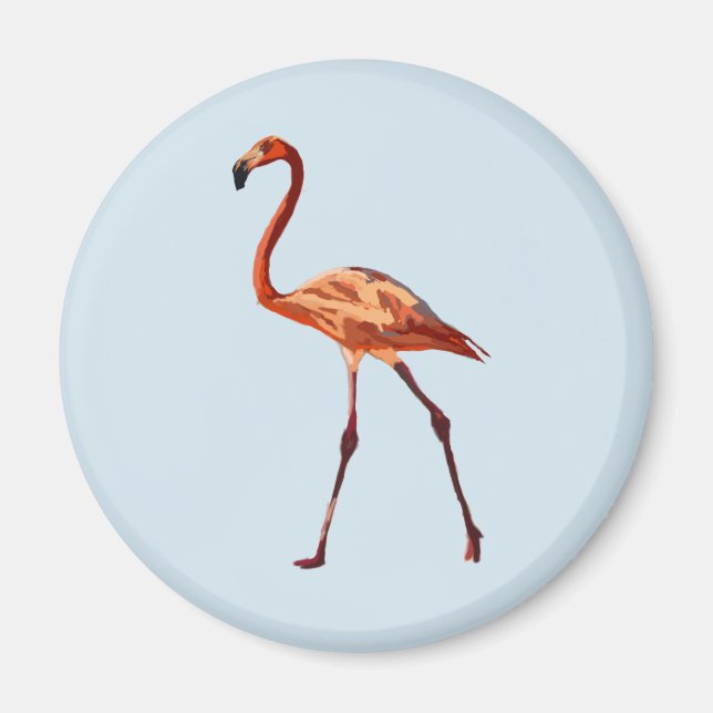Pink Flamingo Standard, 5,7 cm, Round Magnet (Vorne)