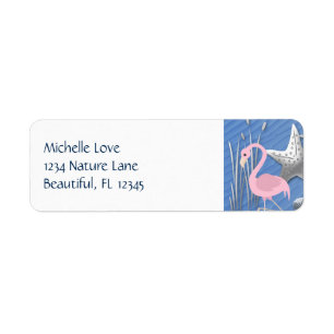 Pink Flamingo, Starfish und Cattails Strandadresse