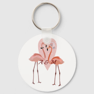 Pink Flamingo Stilvolle Liebe süß Schlüsselanhänger