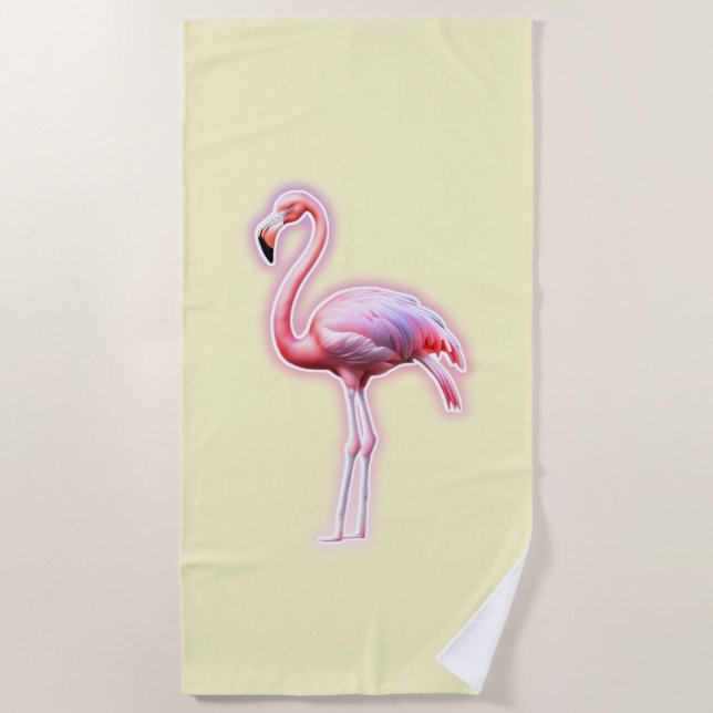 Pink Flamingo Strandtuch (Vorderseite)
