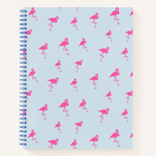 Pink Flamingo Summer Beach Print Muster Notizbuch (Vorderseite)