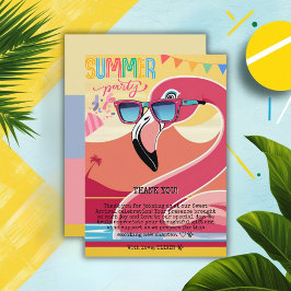 Pink Flamingo Summer Party Dankeskarte