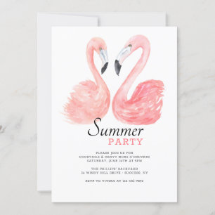 Pink Flamingo Summer Party Einladung