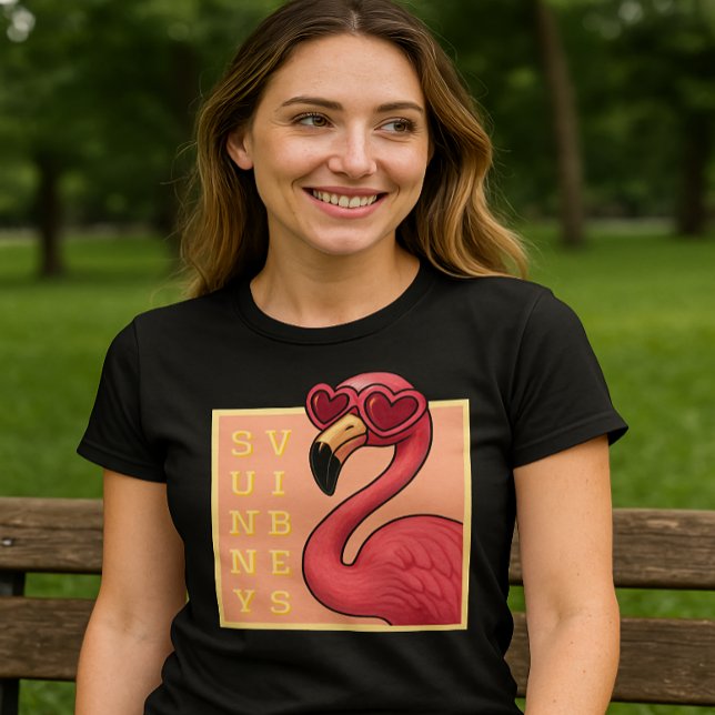 Pink Flamingo Sunny Vibes T-Shirt (Von Creator hochgeladen)