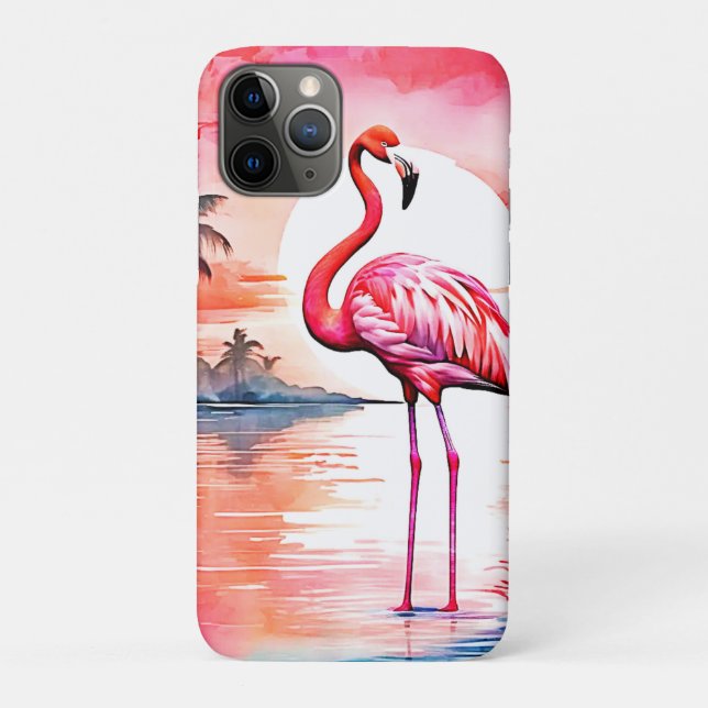 Pink Flamingo Sunset Case-Mate iPhone Hülle (Rückseite)