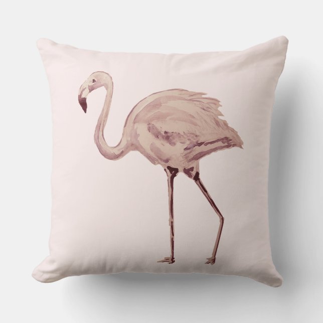 Pink Flamingo Throw Kissen (Vorderseite)