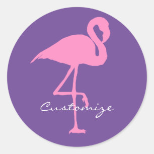 Pink Flamingo Thunder_Cove Runder Aufkleber
