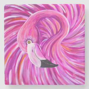 Pink Flamingo Too Steinuntersetzer