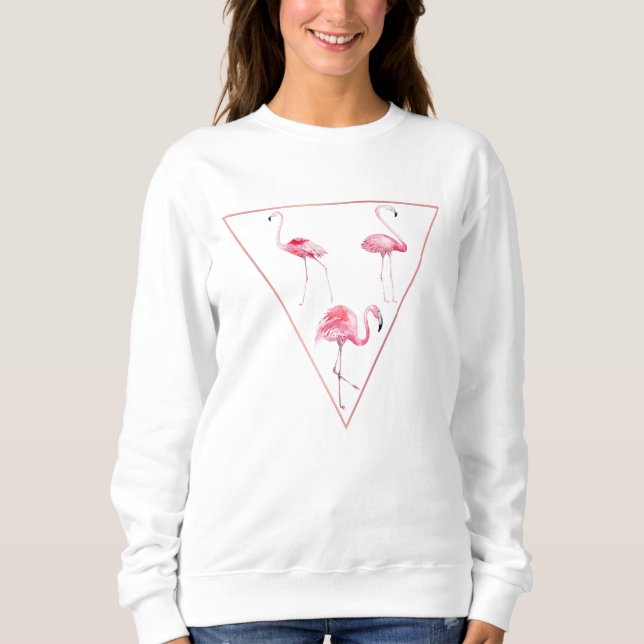 Pink Flamingo Triangle Design Sweatshirt (Vorderseite)