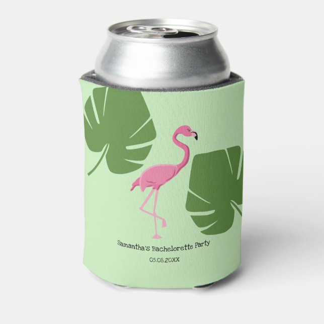 Pink Flamingo Tropical Bachelorette-Brauch Dosenkühler (Kanne Rückseite)