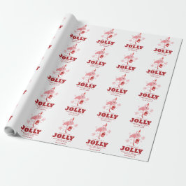 Pink Flamingo Tropical Beach Jolly Festive Geschenkpapier