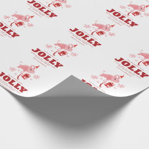 Pink Flamingo Tropical Beach Jolly Festive Geschenkpapier