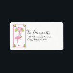 Pink Flamingo Tropical Christmas Adressaufkleber<br><div class="desc">Adressetiketten mit einem extravagant rosa Flamingo mit einem aufgehauchten Bein. Tragen Sie eine rosa Weihnachtsmannmütze und etwas saisonale heilige. Holly mit Beeren schmücken auch die Ecken. Ein Blumenstrauß mit Bonbons über ihrem Kopf.</div>