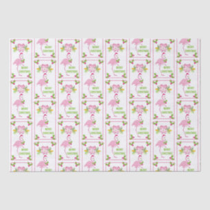 Pink Flamingo Tropical Christmas Pattern Seidenpapier