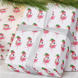 Pink Flamingo Tropical Christmas Wrapping Paper Geschenkpapier