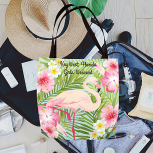 Pink Flamingo Tropical Flowers Girls Weekend