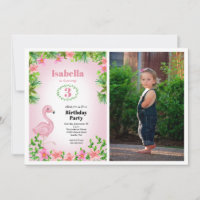 Pink Flamingo Tropical Girl's Birthday Foto