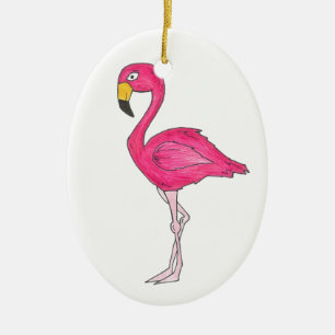 Pink Flamingo Tropical Paradise Island Bird Keramikornament