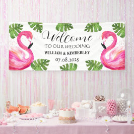 Pink Flamingo Tropical Summer Beach Hochzeit Banner