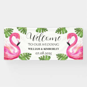 Pink Flamingo Tropical Summer Beach Hochzeit Banner